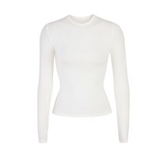 Skims Cotton Jersey Long Sleeve Shirt In Marble, Size Small Available. Brand New With Tags Jersey Long Sleeve, Basic Shirts, Basic Outfits, Dream Clothes, White Long Sleeve, White Top, Sleeve Cotton, Long Sleeve T Shirt, Tankini