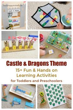 castle and dragon theme activities for toddlers and preschoolers to do on the floor