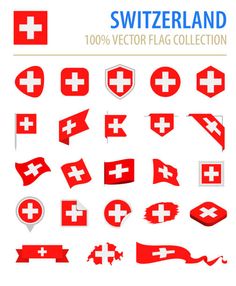 switzerland flag collection with different shapes and colors stock photo - getty images for free