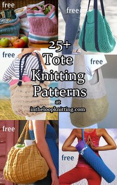 the 25 free tote knitting patterns are available for purchase