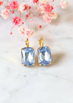 Blue Crystal Earrings, Light Blue Crystal Earrings, Aquamarine Bridal Earrings, Dusty Blue Earrings, Bridal Something Blue, Gift For Her Fun Fits, Blue Drop Earrings, Shiny Rings, Curated Closet, Blue Crystal Earrings, Glamour Nails, Bridal Earrings Drop, Aquamarine Earrings, Pinterest Ideas