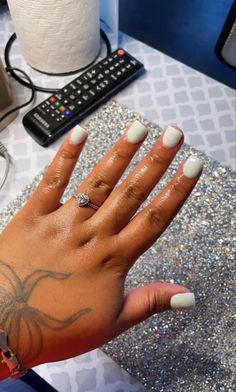 Real Nail Polish Ideas, No Chip Natural Nails, Overlay Square Nails, Cute Real Nail Ideas, Nurse Short Nails, Real Nails Painted Gel, Sns Nails Black Women, Shorties Nails Solid Color, Very Short Square Acrylic Nails