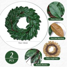 the instructions to make a fake leaf wreath