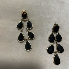 Black Onyx And 18k Gold Over Brass 3” Long Sheila Fajl She Doesn’t Make Too Many Elaborate Earrings With Genuine Stones Anymore So These Are A Find! Jewelry Black, Brass Color, Black Onyx, Onyx, 18k Gold, Jewelry Earrings, Women Jewelry, Brass, Stone