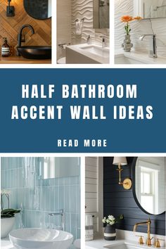 bathroom accent wall ideas with text overlay that reads half bathroom accent wall ideas read more