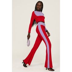 Red and purple knit (100% Wool). Pants. Pull on. 31" inseam. 11" rise. 7" leg opening. Imported. Victor Glemaud, Purple Knit, Matching Sweaters, Red And Purple, Rent The Runway, Closet Designs, Wool Pants, Side Stripe, Red Purple