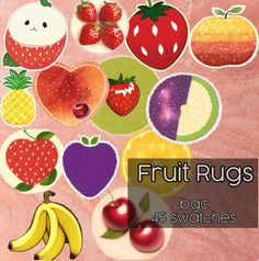 the fruit rugs are designed to look like different fruits