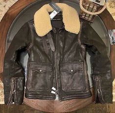 Ralph Lauren Black Label Sz Small Shearling Aviator Leather Jacket Made In Italy | eBay Designer Shearling Leather Jacket With Padded Collar, Designer Sheepskin Leather Jacket For Fall, Designer Long Sleeve Sheepskin Leather Jacket, Designer Sheepskin Leather Jacket For Winter, Designer Shearling Leather Jacket For Winter, Aviator Leather Jacket, Fur Cardigan, Aviator Jacket, Ralph Lauren Leather