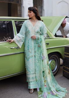 Brand: ELAF PremiumProduct Code: ELE-11 SIVANACollection: Elaf Premium Eid Edition Unstitched Spring SummerFabric: Lawn Design Details: Embroidered Lawn Front Left Pannel 01-Piece Embroidered Lawn Front Right Pannel 01-Piece Embroidered Lawn Front Side Pannel 0.25-Meter Embroidered Lawn Back 0.76-Meter Embroidered Lawn Sleeves 0.65 Meter Embroidered Organza Neckline 01-Piece Embroidered Organza Left & Right Motifs 01-Pair Embroidered Organza Front Daman Border 0.8-Meter Embroidered Organza Back Lawn Design, Lawn Dress, Lawn Shirts, Ladies Clothing, Lawn Suits, Shalwar Kameez, Suit Fabric, Pakistani Outfits, Fabric Stores Online