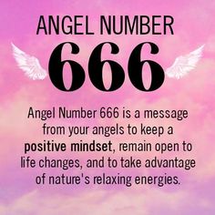 an angel number 666 message on a pink background