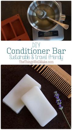 the homemade diy conditioner bar is made with essentials and travel friendly ingredients