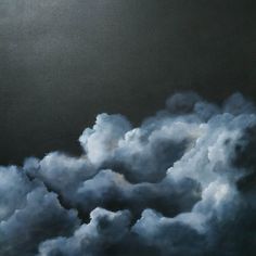 an oil painting of clouds in the sky