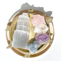 Crystal Set | Blue Celestite | Selenite Tower | Clear Quartz Crystal | Amethyst Crystal | Rose Quartz Crystal Selenite Tower, Blue Celestite, Power Of Crystals, Celestite Crystal, Crystal Amethyst, Yellow Tree, Orange Calcite, Meditation Crystals, Power Crystals