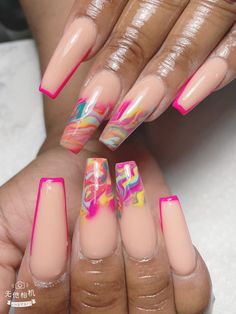 Ombre Sns, Bday Nails, Nails 2017, Medium Nails, 2024 Nails, Elegant Nail Art, Colorful Nails