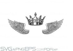 two crowns with wings and the words svgagingeps corpprex on them