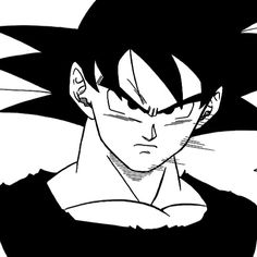 a black and white drawing of gohan from the dragon ball anime series, with his eyes closed