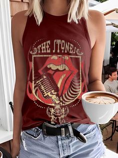 Retro Poster Print Sleeveless Tank Top – Wonder closets Western Horse, Vintage Western, Sleeveless Tank, Sleeveless Tank Top, Retro Poster, Poster Prints, Tank Tops, Clothes