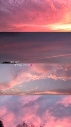 the sky is pink and blue with clouds