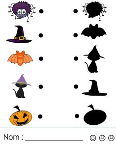 halloween themed worksheet for kids to practice counting and matching the numbers with pictures