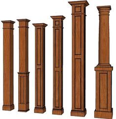 an image of wooden pillars and posts in different positions on white background with clipping for text