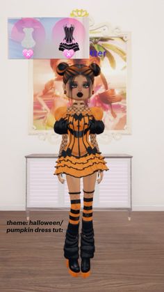 Cleopatra Halloween Costume, Diy Clothes Tops, Different Wedding Dresses, Pumpkin Dress, Pumpkin Outfit, Witch Dress, How To Make Pumpkin, Theme Dress, Halloween Horror Nights