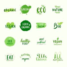 the logos for organic products are painted in green