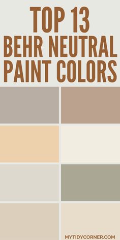 collage of the top neutral paint colors by Behr. Behr Plateau Paint Color, Bleached Linen Paint Color, Waiting Room Paint Colors, Tan Behr Paint Colors, Behr Paint Beige Colors, Behr Poppy Seed Color Palettes, Behr Vanilla Mocha, Behr Neutral Paint Colors Bedroom, Neutral Gold Paint Colors