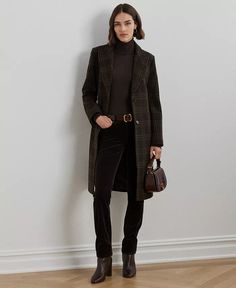 Lauren Ralph Lauren Women's Wool-Blend Walker Coat - Macy's English Country Fashion, Ralph Lauren Womens Clothing, Ralph Lauren Fall, Camping Style, Country Fashion, Brown Plaid, Ralph Lauren Womens, Lauren Ralph Lauren, Women's Style