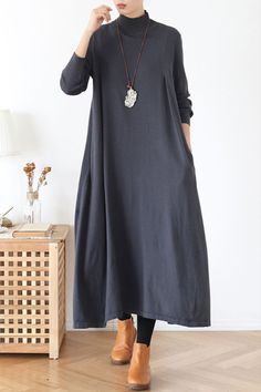 Overview: (1) 80%Cotton+10% Viscose +10% Wool Fit &Sizing: Non-Stretchable #sweater #dress #wool #maxidress Relaxed Fit Solid Color Fall Dress, Relaxed Fit Midi Dress For Fall, Fall Midi Dress With Relaxed Fit, Fall Dress In Solid Color With Relaxed Fit, Fall Dresses In Solid Color With Relaxed Fit, Relaxed Fit Long Sleeve Solid Color Midi Dress, Relaxed Fit A-line Maxi Dress For Fall, Plain Cotton Fall Dresses, Casual Plain Maxi Dress For Fall