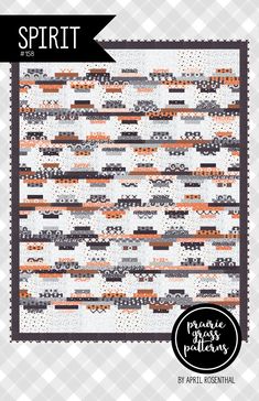 the spirit quilt pattern is shown in grey and orange