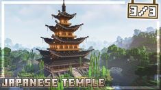 an image of a chinese temple in minecraft with the words japanese temple below it