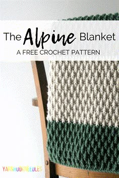 the alpine blanket is a free crochet pattern