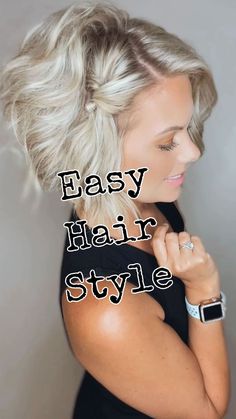 Short on time? Try this simple style today! Works great on straight or curly hair! Tag me if you try it and share with a friend! Like a… | Instagram Short Hair Updo Easy, Straight Or Curly Hair, Short Hair Dos, Formal Hairstyles For Short Hair, Short Hairstyles Fine, Wavy Bob, Easy Hair Updos, Hairdos For Short Hair