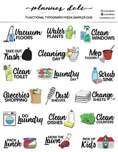 an image of laundry labels with the words cleaning and other things to do in them