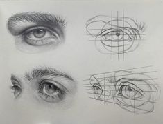 four different types of eyes are shown in this drawing