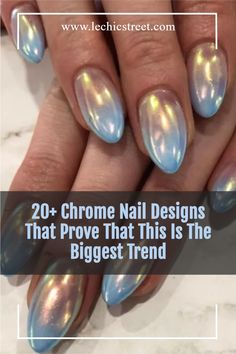 20+ Chrome Nail Designs That Prove That This Is The Biggest Trend. Looking for the next trendy nail ideas? Look no further than the trendy nail design of chrome nails. There are plenty of chrome nail and chrome nail design that are perfect for the chrome nails Hailey Bieber nail trend. Plenty of trendy nail designs can be done with chrome nails. #chromenails #chromenaildesign #chromenail #trendynailideas #trendynailart Gel Nails With Chrome Powder, Chrome Nails Designs Spring, Chrome Nail Diy, Hombre Chrome Nails, Grey Blue Chrome Nails, Blue And White Chrome Nails, Beach Chrome Nails, Blue Ombre Chrome Nails, Spring Chrome Nails 2024