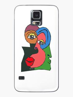 a phone case with an image of two women's faces