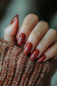 This shade is so nice 🍁🎃 Perfect for getting cozy, sweater weather, and drinking hot coffee in style. In burnt orange.   Link is a recommended polish if you are interested in finding this shade to buy and try  I earn commissions from the affiliate links I share on this platform Burnt Orange Nails, Simple Fall Nails, Fall Nail Trends, Nude Nail, Thanksgiving Nails, Fall Nail Colors, Orange Nails, Autumn Nails