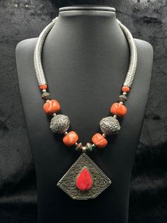 Beautiful Design Necklace With Stunning Color Coral Stone from Afghanistan. Necklace Length 22 Inches. Shipping Payment Feeback & Return Policy 1 : We ship Monday to Friday Via Airmail Register Insured  With Tracking # takes 2 to 4 Weeks to Destination. 2 : Contact us if you did not receive your item after 4 weeks. 3 : We Accept Payment Only Via Paypal. 4 : In Any Inconvenience Case we do Accept Return and full Refund. 5 : We Ship worldwide Free of Charge via Airmail Registered with Tracking # p Making Necklaces, Jewelry Making Necklace, Ethnic Necklaces, After 4, Coral Stone, Color Coral, African Beads, Silver Plated Necklace, Hippie Bohemian