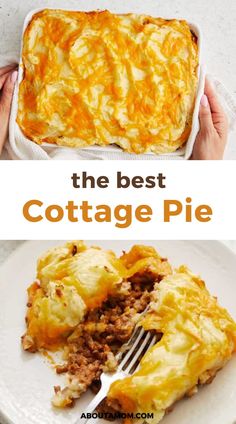 the best cottage pie recipe is made with potatoes, cheese and ground beef it's so good to eat