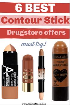 Best Drugstore Highlighter And Contour, Contour Makeup Stick, Contour Products Drugstore, Contour Makeup Drugstore, Best Drugstore Bronzer Stick, Contour For Light Skin, Good Contour Products, Drugstore Contouring Products, Best Contouring Products For Beginners