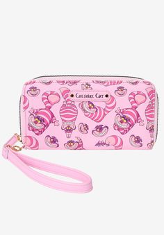 A wallet is an essential part of anyone's wardrobe! This Cheshire Cat all-over print wallet is the perfect addition to a Disneyland trip! It even comes with a removable strap so you can wear as a wristlet!FABRIC: Faux LeatherThis women's wristlet wallet features an all-over print of the Cheshire Cat in various poses.Pink color and zip-around gold main closure with gold zip pull.Wristlet loop measures 6 1/2 inches and is removable.Wallet contains 8 card holders, 2 bill pockets, 1 interior zip poc Kids Tote Bag, The Cheshire Cat, Disneyland Trip, Disney Bag, Gift Card Number, Cheshire Cat, Disney Merchandise, Wristlet Wallet, Catwoman