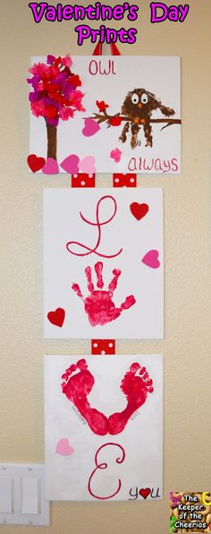 valentine's day activities for kids with handprints on the wall and paper