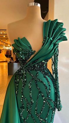 Elegant Evening Dresses Long, Prom Dresses Long Mermaid, Green Mermaid, Long Sleeve Evening Dresses, Sequin Party Dress, Mermaid Evening Dresses, Prom Dresses Long With Sleeves, Versatile Dresses, Dress Picture