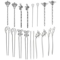 PRICES MAY VARY. Packing：18 pieces hair chopsticks 9 styles，each style has 2 pieces，you can share with your friends and family Multiple uses: hairpin also be used as a bookmark, or you can DIY customize it by yourself Good quality:it is not easy to fade and deform and can serve for a long time use Unique gifts: a variety of vintage elegant hairpins add glamour to make you more attractive at party, also a good choice to give gifts to your loved , friends or family on valentine's day, Christmas da Asian Hair Pin, Vintage Hair Pins, Hair Chopsticks, Chopstick Hair, Hair Diy, Chinese Hairstyle, Diy Accessory, Vintage Hair, Retro Hairstyles