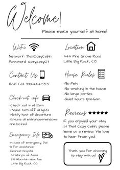 a black and white poster with the words welcome to you at home written in cursive writing