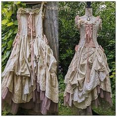 CATHYHIPPY CORSET DRESS 10 12 14 16 STEAMPUNK VICTORIAN GOTHIC BOHO WEDDING | eBay Steampunk Wedding Dress, Gothic Boho, Victorian Dresses, Steampunk Victorian, Fashion Moodboard, Lagenlook Style, Dream Aesthetic, Steampunk Wedding, Steampunk Cosplay