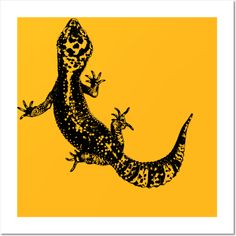 an image of a lizard on a yellow background