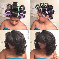 Need To Do This On My Hair Roller Set Natural Hair, Roller Set Hairstyles, Jumbo Rollers, Roller Curls, Natural Hair Blowout, Hair Colorful, Big Hair Dont Care, Perm Rods, Curl Styles