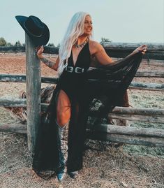 Black Lace Dress With Cowboy Boots, Prom Dress And Boots, Cowgirl Prom Outfits, Western Jumpsuit Outfit For Wedding, Cute Cowgirl Dress Outfits, Formal Dress With Cowboy Boots Long, Long Dress With Boots Country, Dress And Country Boots Outfit, Western Prom Dresses Country Cowboy Boots